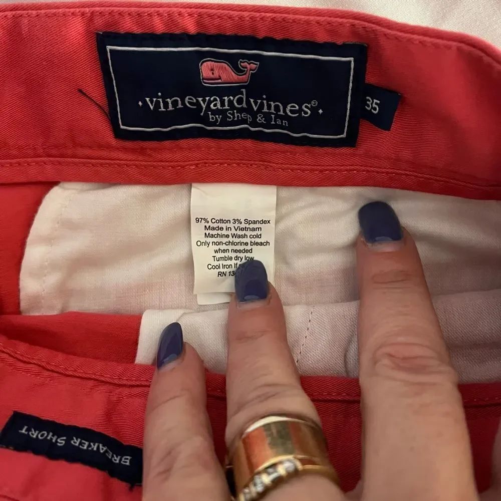 Vineyard Vines Pink Salmon Summer Club Shorts sz 35 EUC - Picture 2 of 4